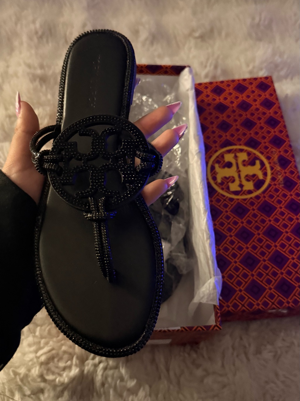 Tory Burch Crystal Miller Sandals Size 38